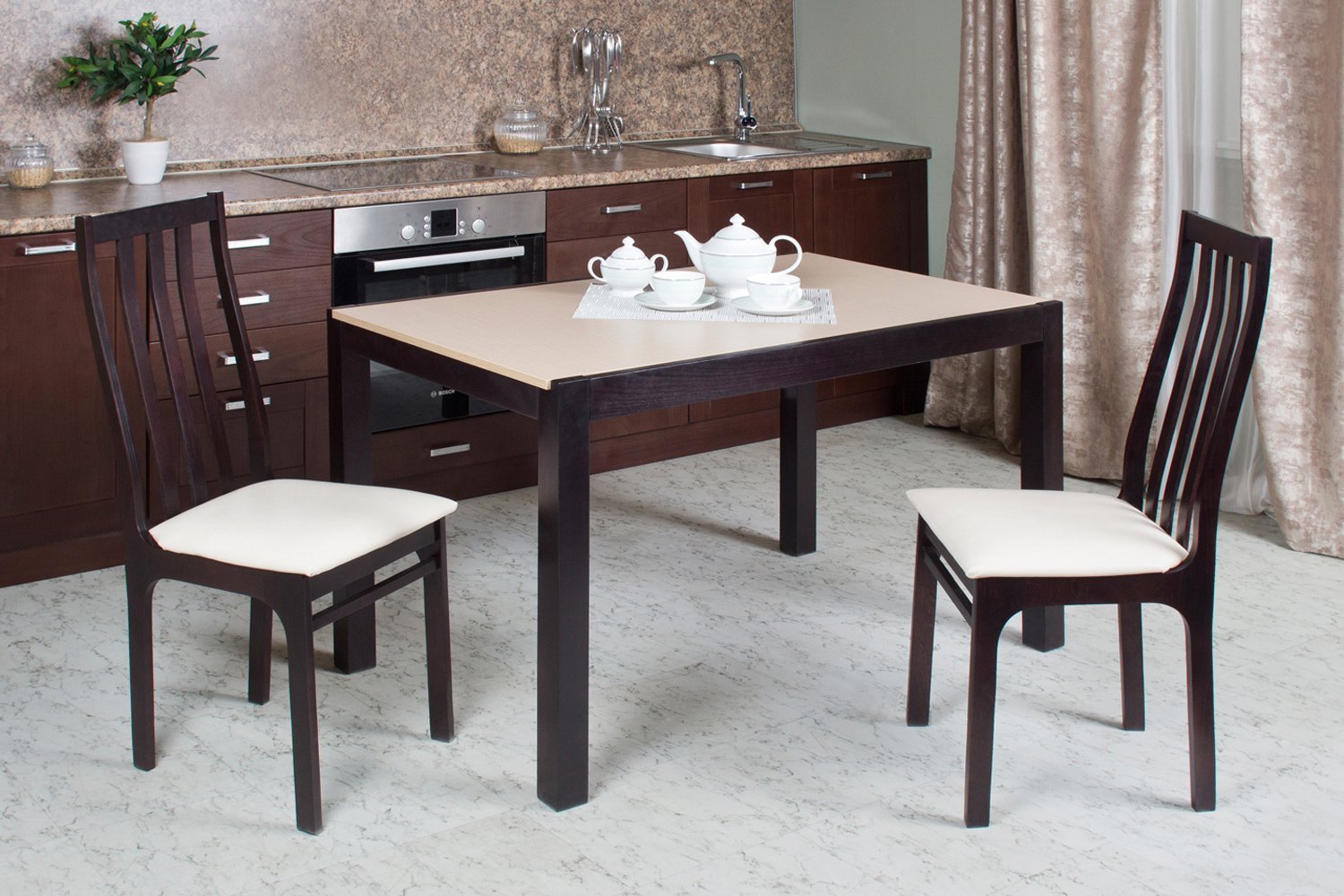 Стол кухонный коричневый. Стол венге хофф. Хофф столы обеденные. ГС Е ср (ДБЗ) стол обеденный ( 764*1940-2390*1090 ) ш/ш. Столы и стулья для кухни.