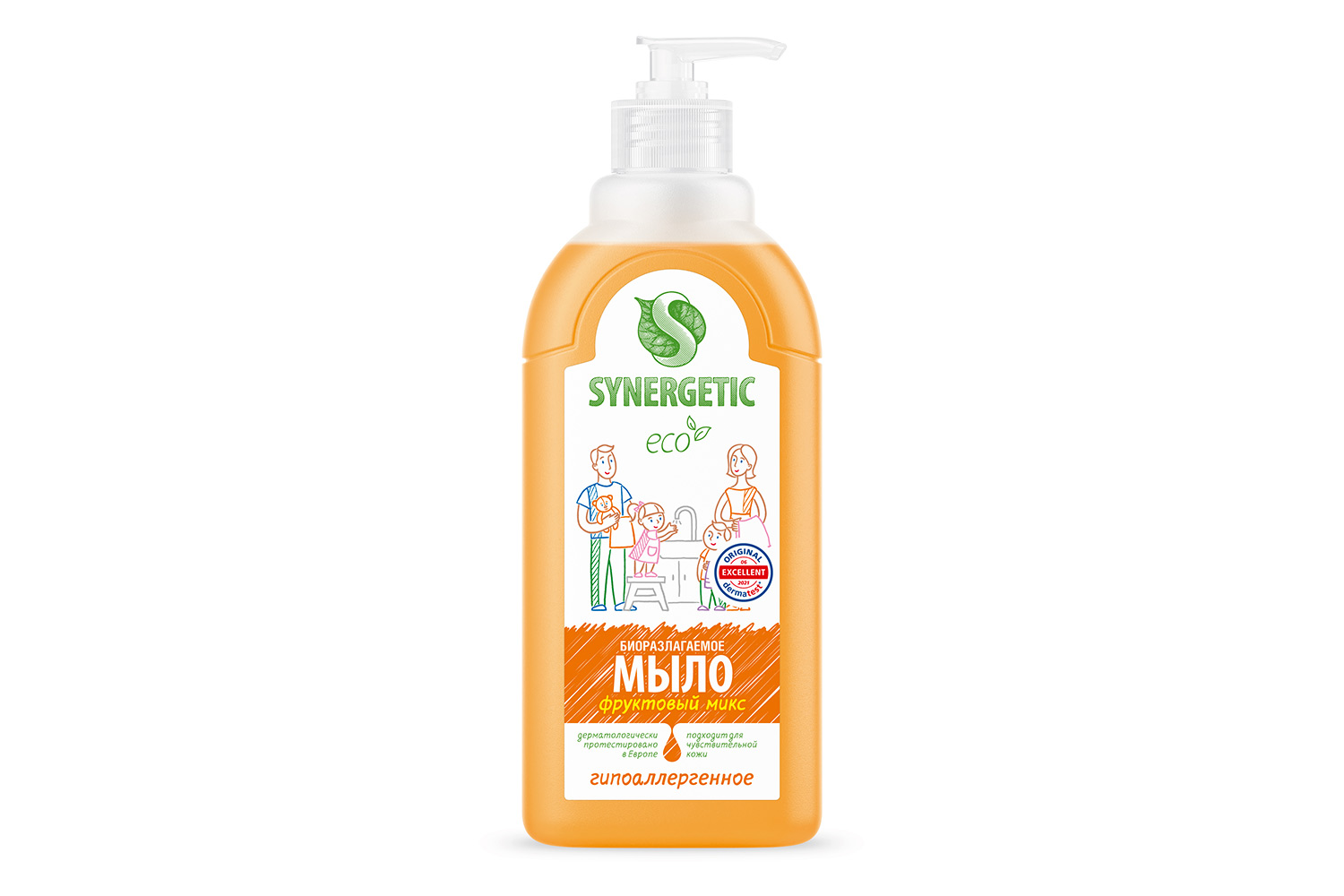 SYNERGETIC Жидкое мыло для рук и тела Фруктовый микс