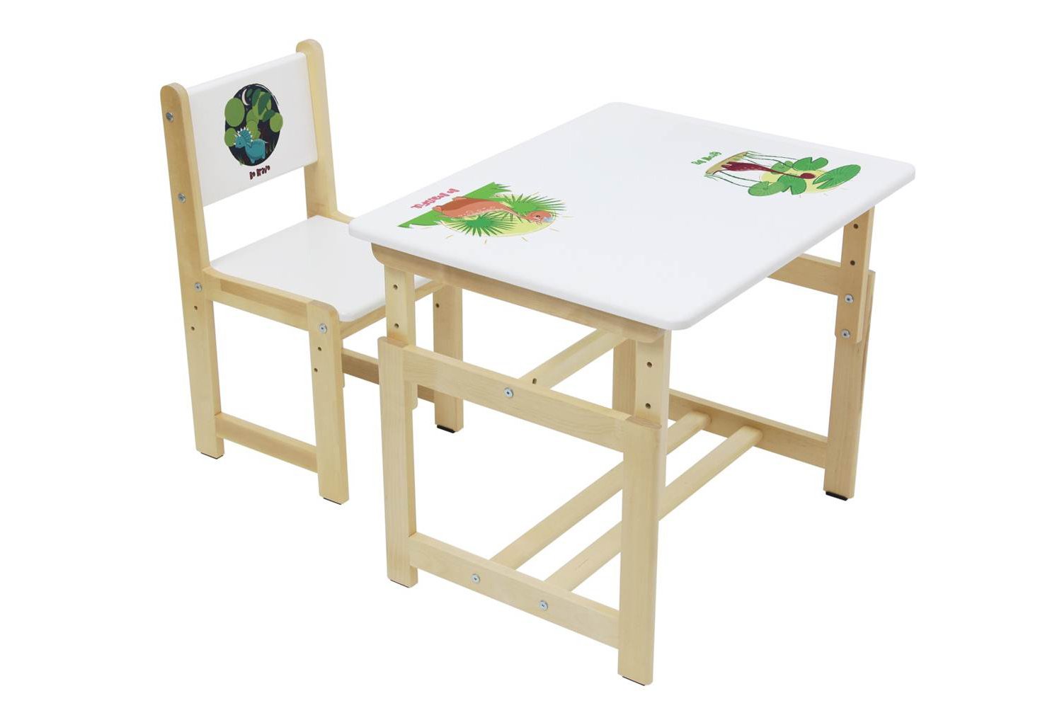 Комплект растущей детской мебели Polini Eco 400 SM, 68х55 см, белый-натуральный