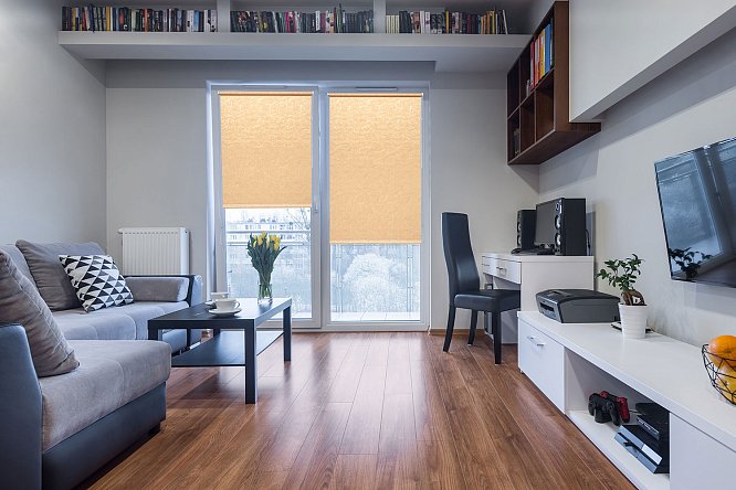 Изображение товара Рулонная штора УЮТ Фрост 100x175 см персиковый для затемнения интерьера