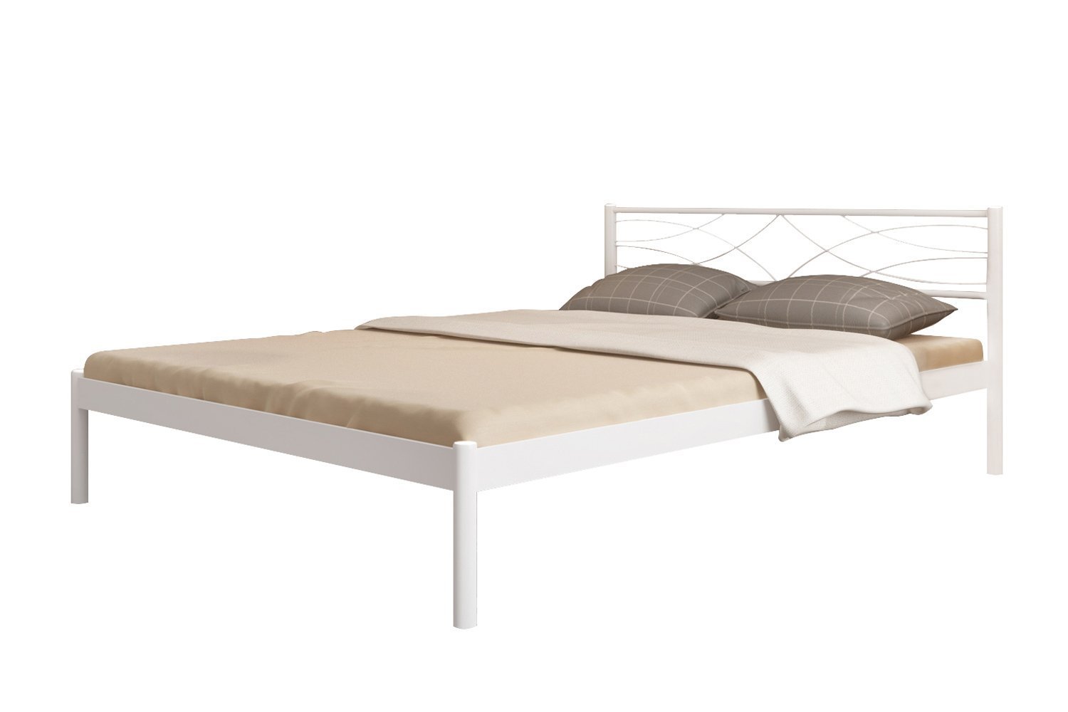 Кровать экзотика (160х200/цвет белый/ металлическое основание)