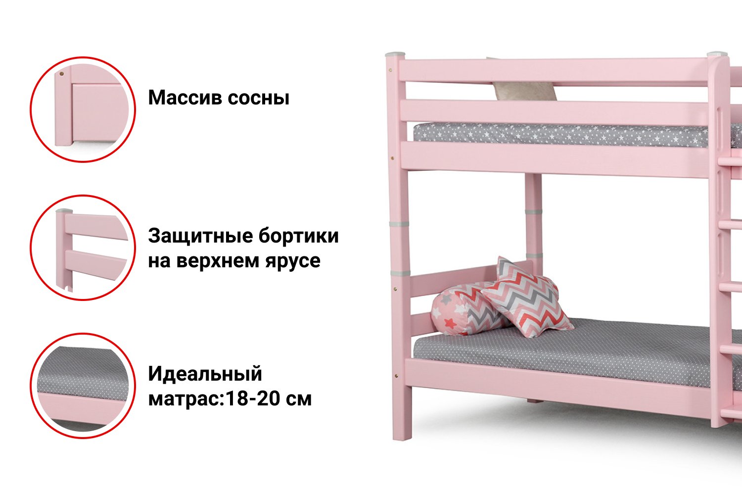 Кровать двухъярусная Соня белый - купить со скидкой в Hoff
