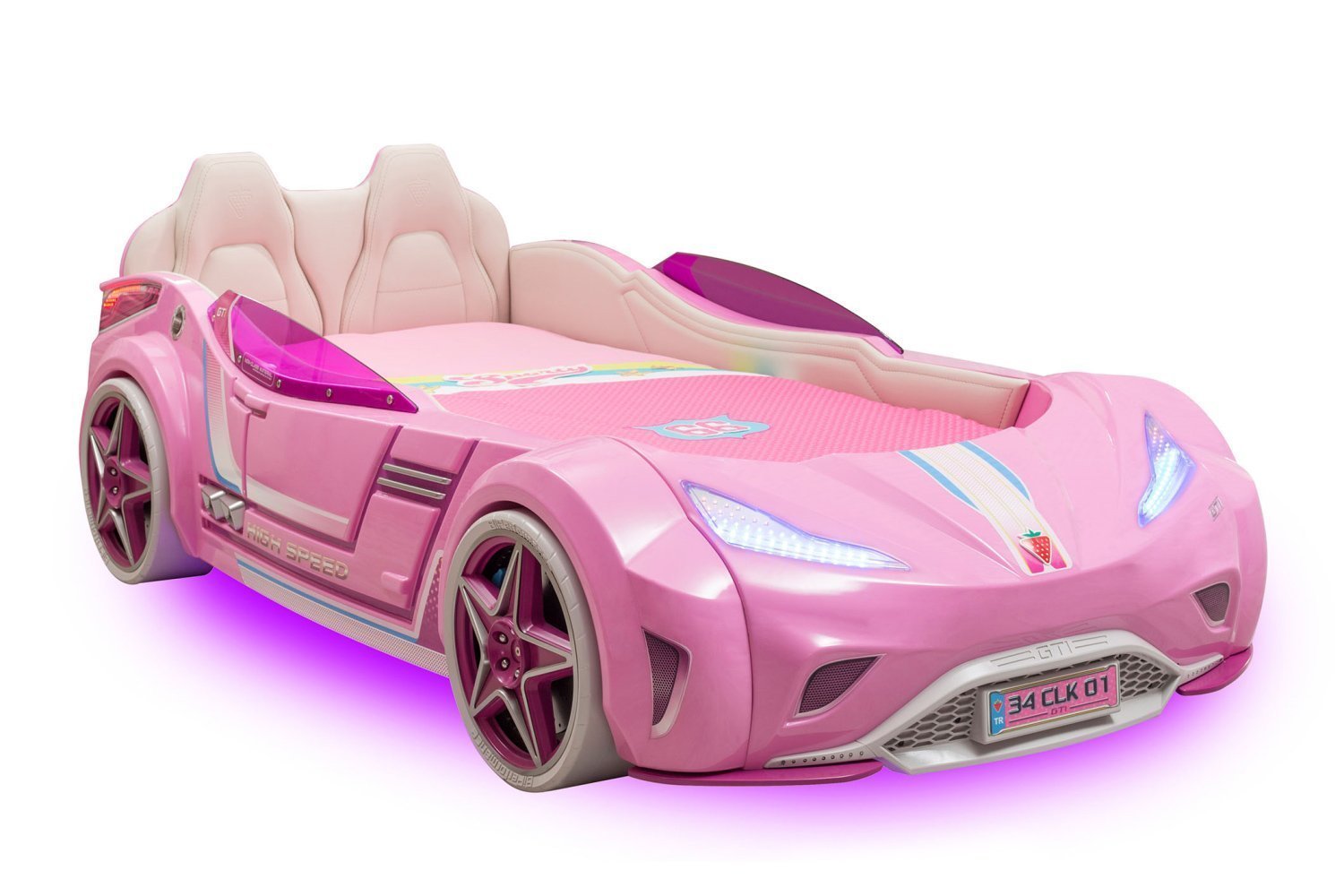 Кровать -машина Чилек розовая