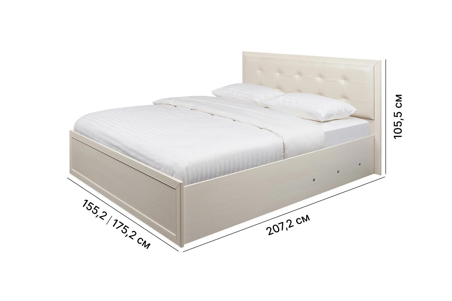 Кровать двойная санта 3011 new 160х200 см белый марика 483
