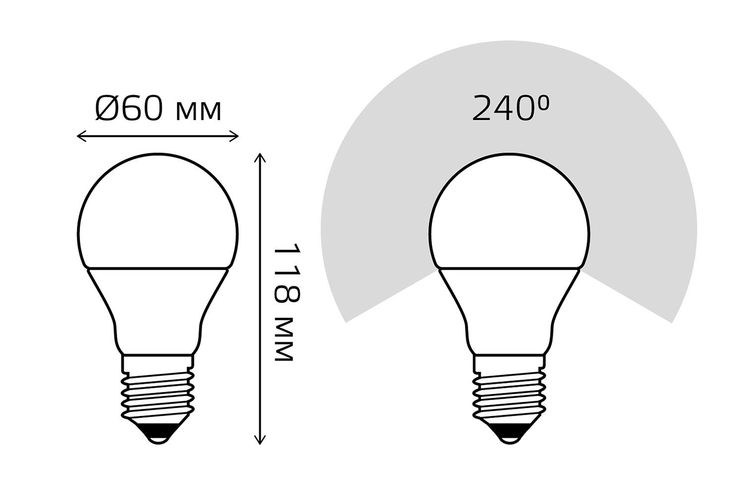 Лампа светодиодная Gauss Elementary E27, 15W, Груша, 3000 К, Тёплый