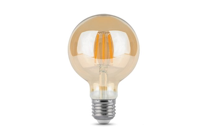 Изображение товара Лампа светодиодная Gauss Filament G95 Golden 550lm E27, 6W, Шар, 2400 К, Тёплый