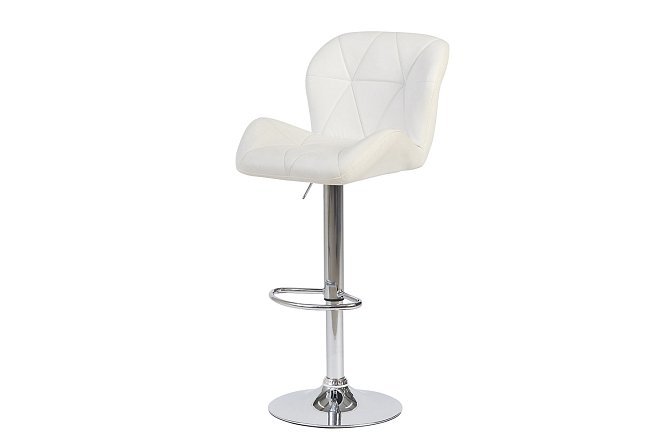Изображение товара Барный стул Boston 47х91х56 см с белой обивкой и хромированными ножками