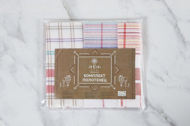 Изображение товара Комплект кухонных полотенец Марина 50х70 см из льна и хлопка