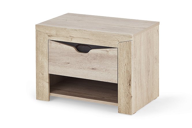 Изображение товара Тумба прикроватная Соренто из ЛДСП и МДФ цвет дуб Бонифаций и кофе