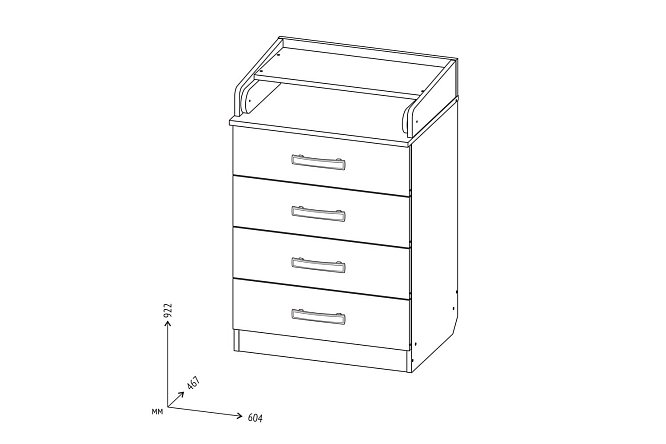 Комод с пеленальным столиком чертеж