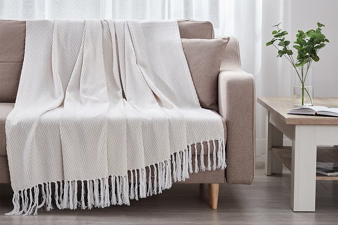 Плед MICASA Zigzag Хлопок, 200х220 см