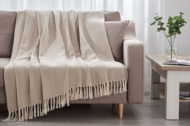 Плед MICASA Zigzag Хлопок, 200х220 см
