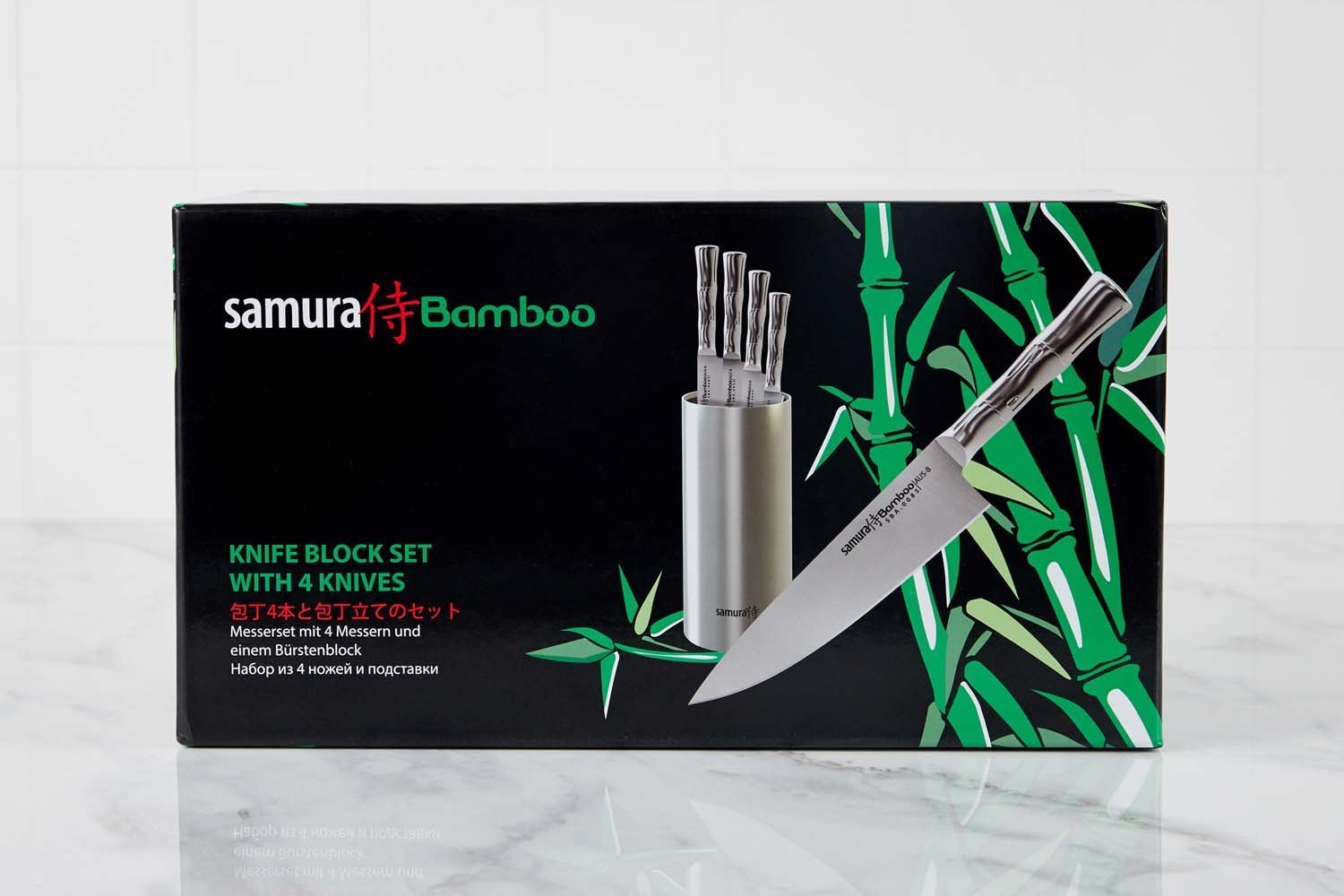 Набор ножей на подставке SAMURA Bamboo 5 шт.