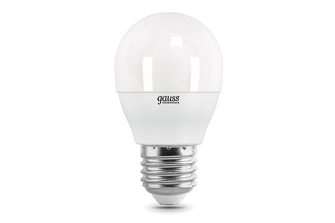 Изображение товара Лампа светодиодная Gauss Elementary Шар 920lm 4100K E27, 10W, Шар, 4100 К, Холодный