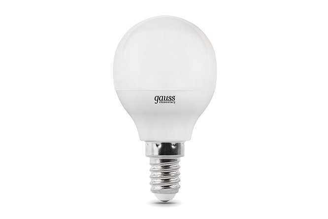 Изображение товара Лампа светодиодная Gauss Elementary 920lm E14, 10W, Шар, 4100 К, Холодный