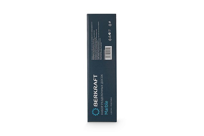 Фото 7 Набор разделочных досок на подставке BERKRAFT Marble 29х0.6х19.5 см, 4 шт., Пластик