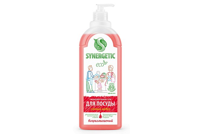 Изображение товара Средство для мытья посуды и игрушек Synergetic гель арбуз 250 мл