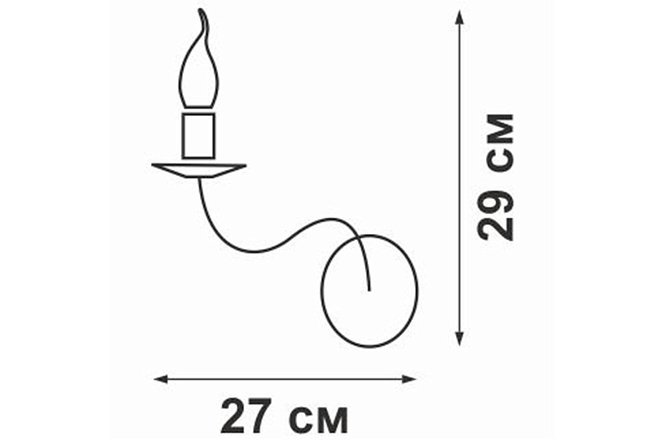 Светильник настенный VITALUCE V1184/1A 3 кв.м, E14