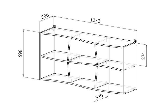Чертеж навесная полка