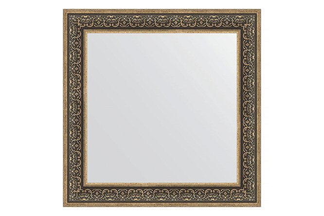 Изображение товара Настенное зеркало в багетной раме EVOFORM вензель серебряный 73х73 см