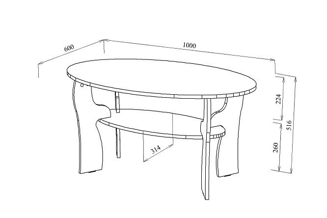 Журнальный стол чертежи с размерами