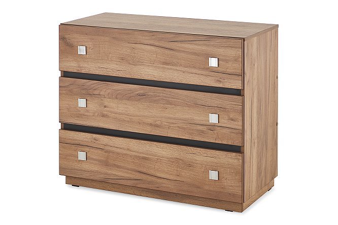 Изображение товара Комод Neo с дубовым фасадом и чёрным каркасом, размеры 90х78 см