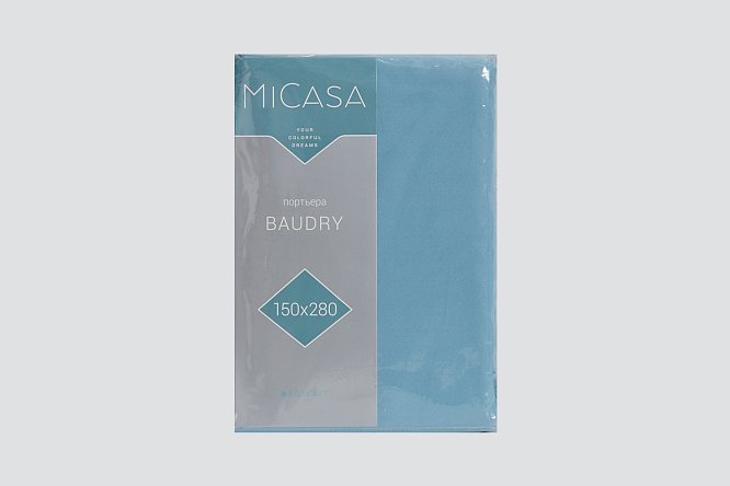 Фото 9 Штора на ленте MICASA Baudry 150х280 см, 1 шт., цвет голубой