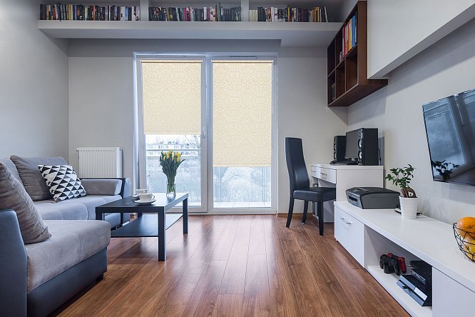 Изображение товара Рулонная штора УЮТ Дельфы 90х175 см бежевый механизъм цепочный