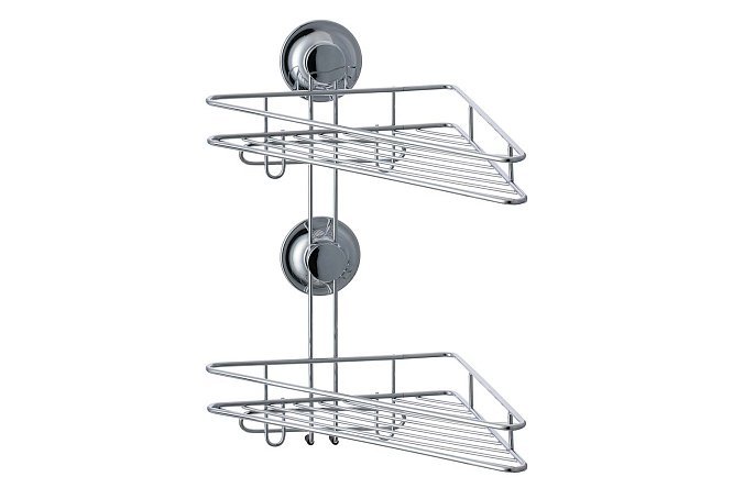 Изображение товара Полка угловая 2-ярусная Ring Lock 23x35x23 см из нержавеющей стали