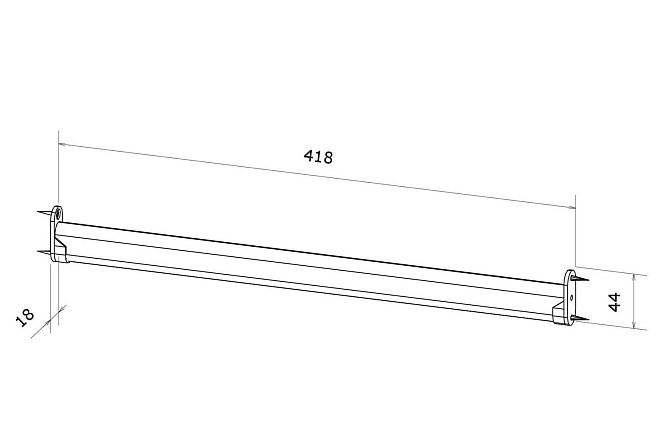 Чертеж штанги для одежды