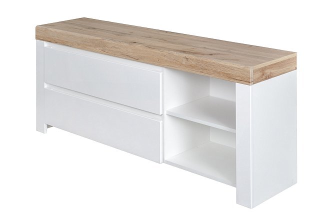 Изображение товара Тумба под ТВ Taurus с белым и дубом Вотан, 150,2х61,4х35,7 см