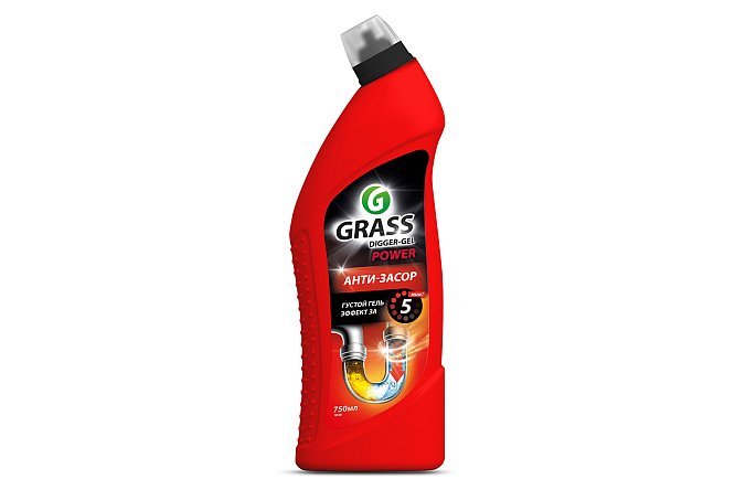 Изображение товара Средство для прочистки для канализационных труб GRASS Digger-Gel Антизасор 0.75 л