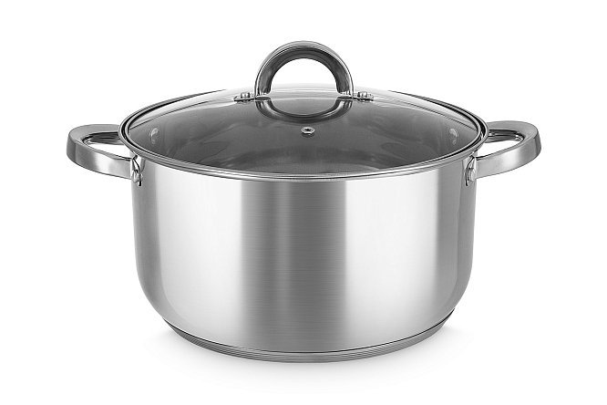 Изображение товара Кастрюля с крышкой MITTE Basic объем 6.3 л из нержавеющей стали