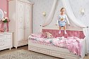 Кровать Алиса 90х200 см цвет кремовый/белый, розовый