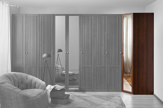 Изображение товара Угловой шкаф с зеркалом Sherlock - орех шоколадный