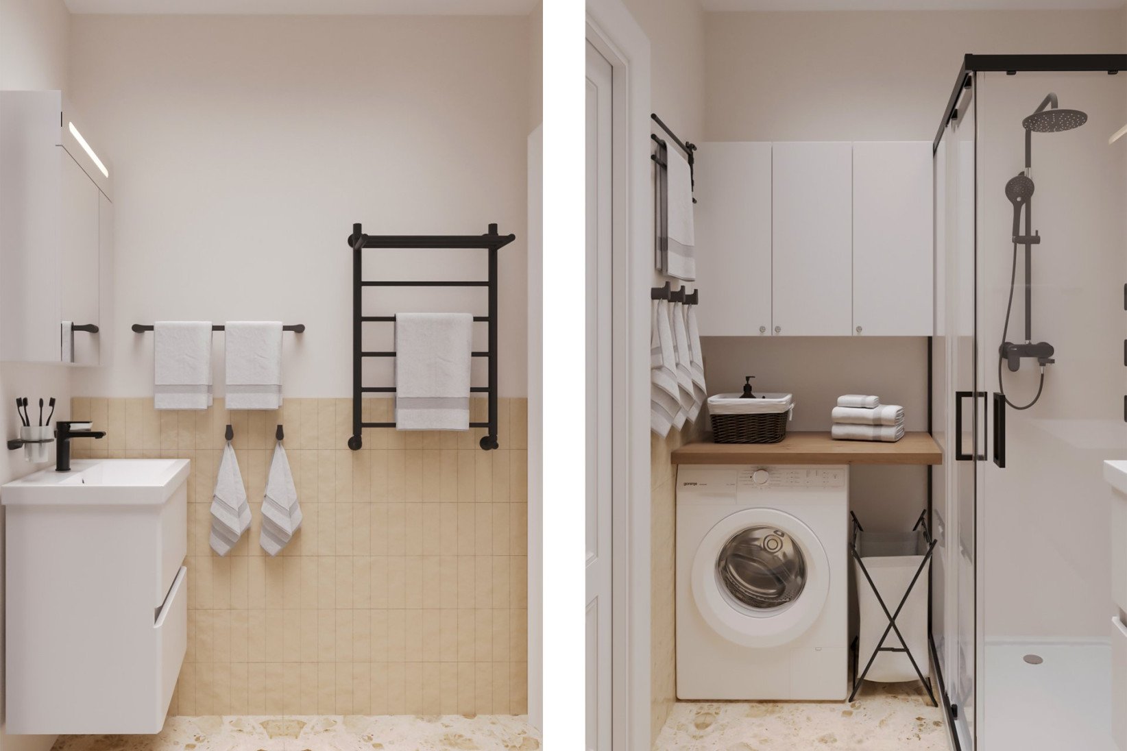 Компактная душевая зона