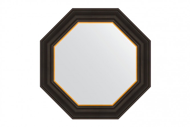 Изображение товара Настенное зеркало в багетной раме EVOFORM Octagon 54х54 см черное с золотом