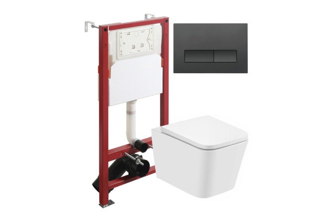 Изображение товара Подвесной унитаз AGGER ATI08100 с инсталляцией и сиденьем из дюропласта