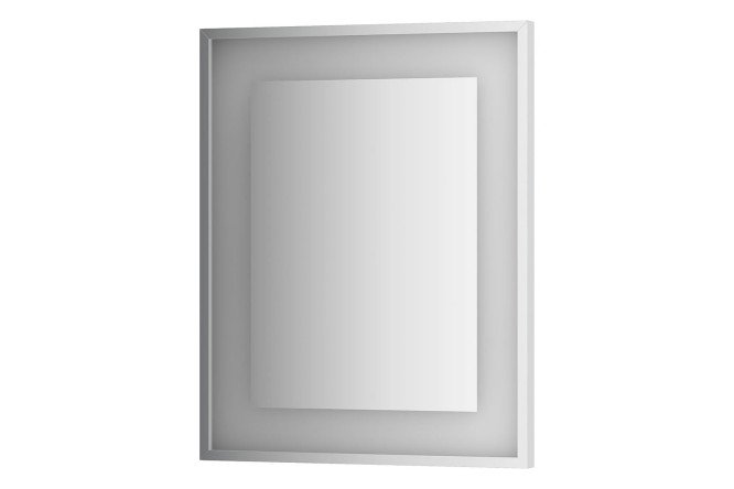 Зеркало настенное в багетной раме EVOFORM Ledside хром со встроенным LED-светильником, BY 2201 60х75 см