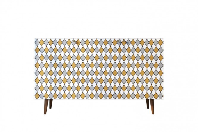 Изображение товара Комод Berber с принтом и коричневым каркасом