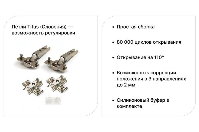 Комплект петель Titus B-type 2 шт., никель
