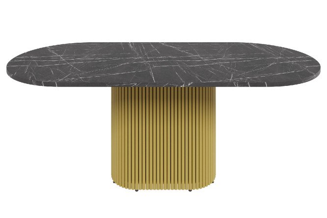 Стол GENGLASS Trubis oval с трубчатым подстольем 200х75х90 см