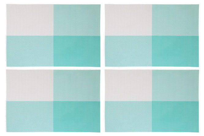 Изображение товара Набор салфеток Клетка-4 45х0.02х30 см ПВХ мятного цвета