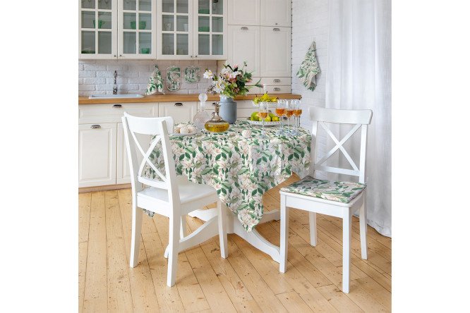 Изображение товара Скатерть Магнолия 144x144 см Квадратная хлопковая без водоотталкивающих свойств