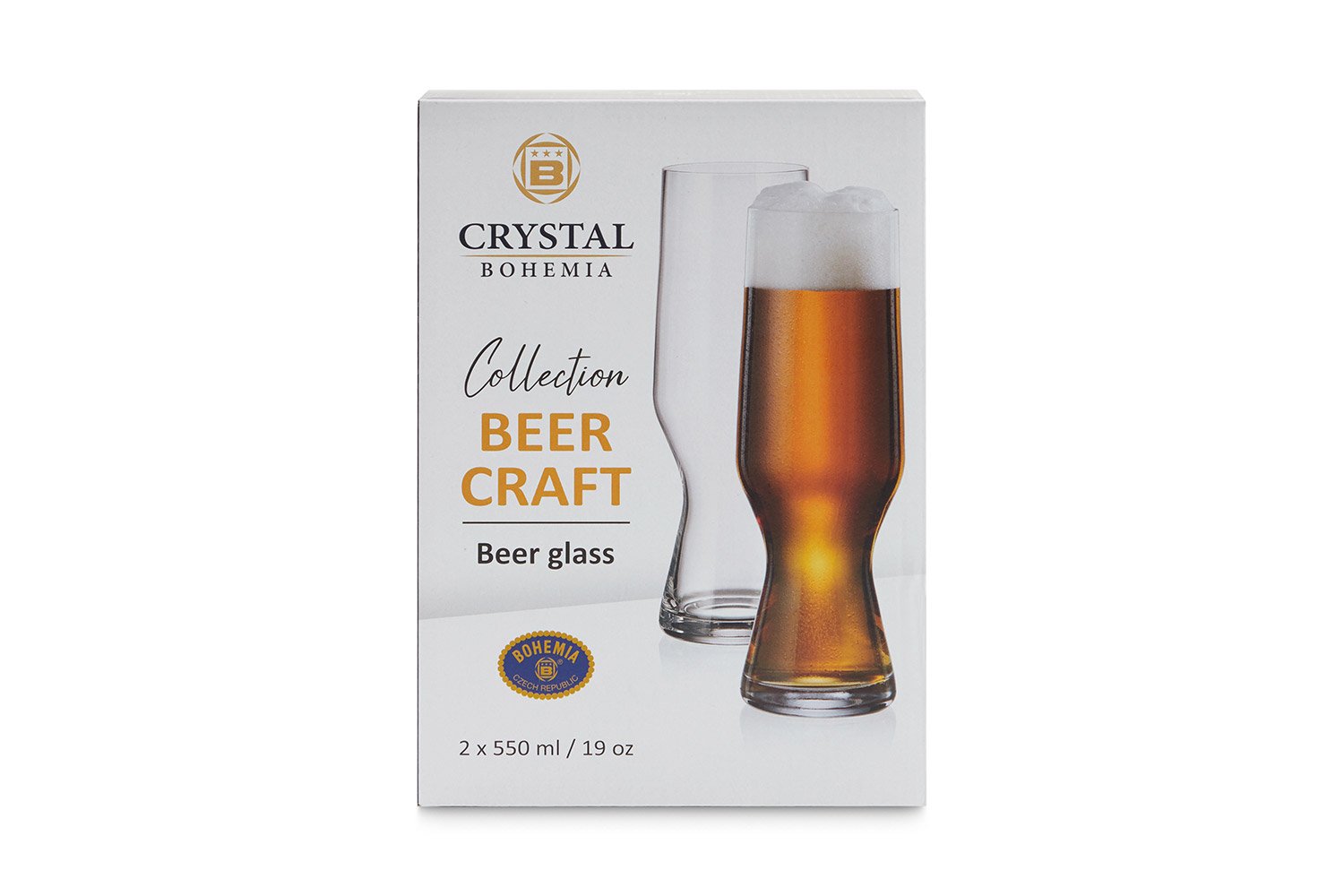 Набор стаканов CRYSTAL BOHEMIA BeerCraft 550 мл, 2 шт., Стекло