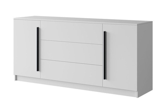 Изображение товара Комод София 2-х дверный с 3 ящиками, белый с черными ручками