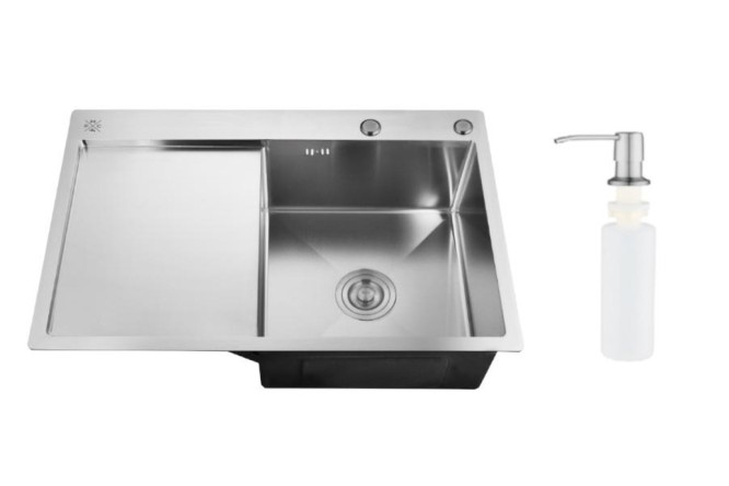 Изображение товара Мойка врезная с дозатором и крылом РМС MRK 7851R 78х51х18 см