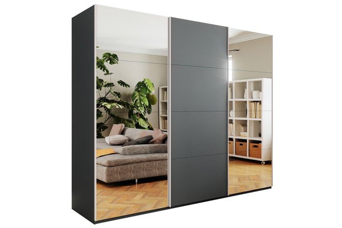 Изображение товара Шкаф-купе 3-дверный Comet 270х240х66 см, серый диамант