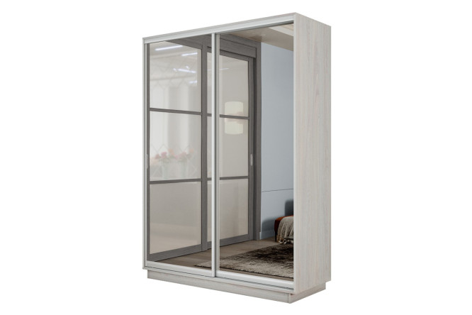 Изображение товара Шкаф-купе Slide-2 v.2 120х220х45 ясень анкор светлый с зеркалами