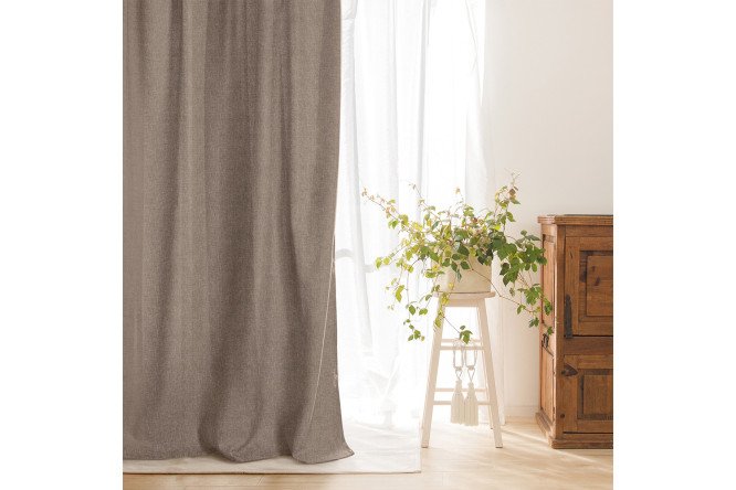 Изображение товара Комплект штор Рогожка 165х270 см, 2 шт., цвет какао